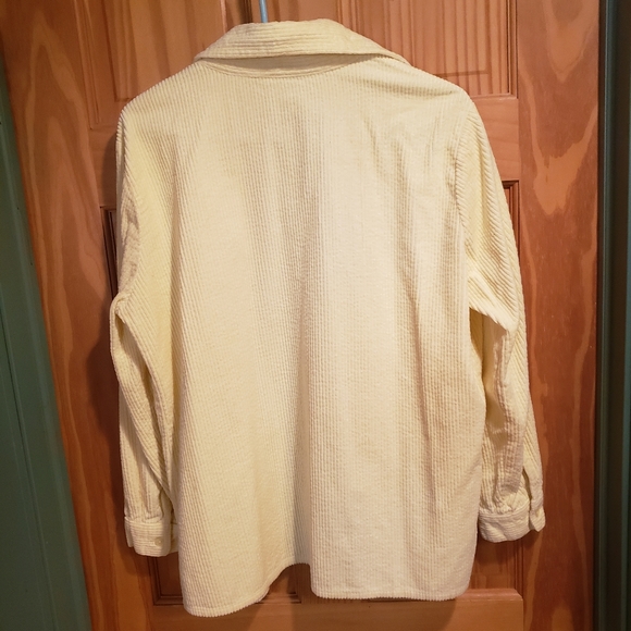 Blair Shacket Pale Yellow Corduroy Long Sleeve Button Down Shirt Size Large - Picture 4 of 6